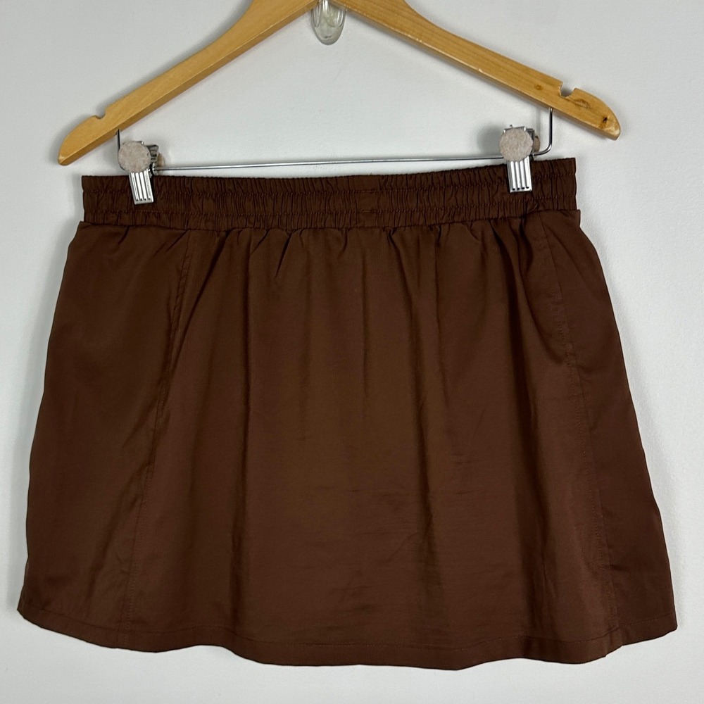 Girlfriend Collective Brown Tennis‎ Skort Womens Size Large Activewear Skirt L